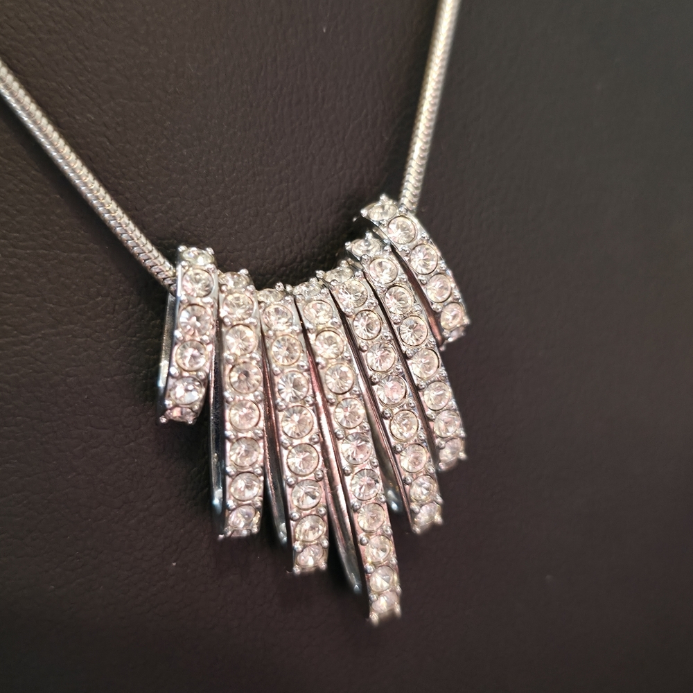 Swarovski Silver Plated Crystal Dance Necklace - Picture 3 of 4